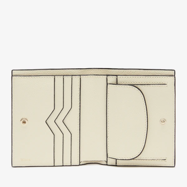 Valextra Compact Wallet 3CC with Coin Purse in Pergamena White | Wallets & Purses | Coveti