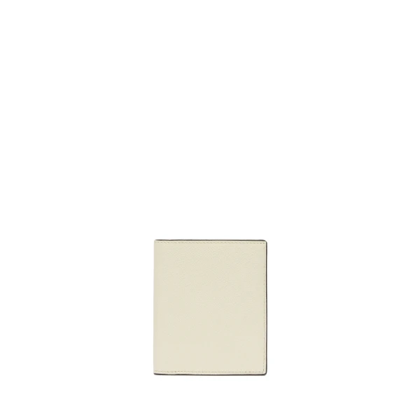 Valextra Compact Wallet 3CC with Coin Purse in Pergamena White | Wallets & Purses | Coveti