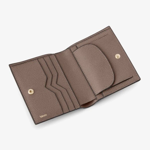 Valextra Compact Wallet 3CC with Coin Purse in Sahara Brown | Wallets & Purses | Coveti