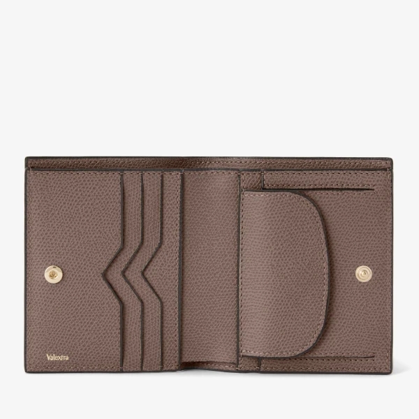 Valextra Compact Wallet 3CC with Coin Purse in Sahara Brown | Wallets & Purses | Coveti