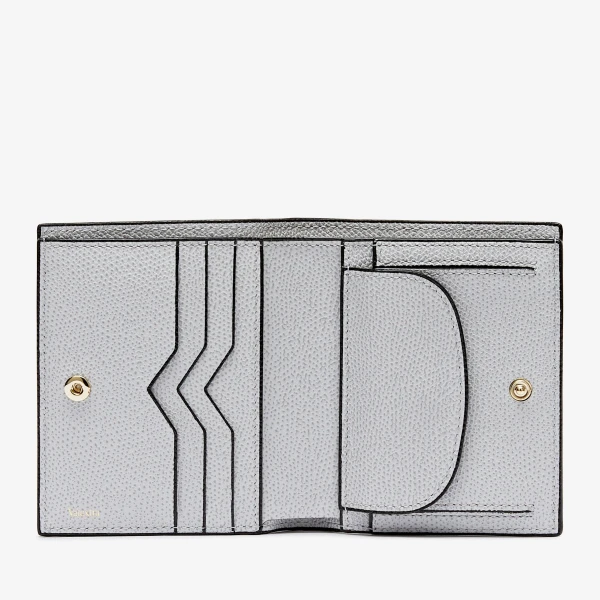 Valextra Compact Wallet 3CC with Coin Purse in Stone Grey | Wallets & Purses | Coveti