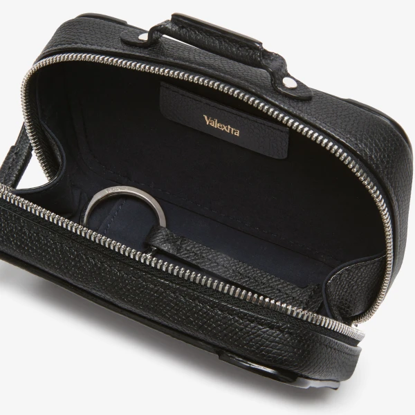 Valextra Costa Keychain in Black | Key Chain | Coveti