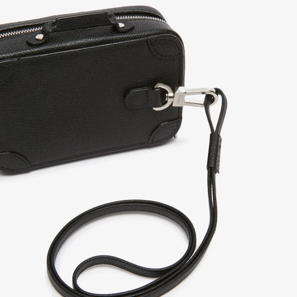 Valextra Costa Keychain in Black | Key Chain | Coveti