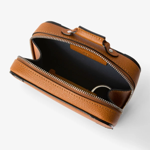 Valextra Costa Keychain in Havana Brown | Key Chain | Coveti