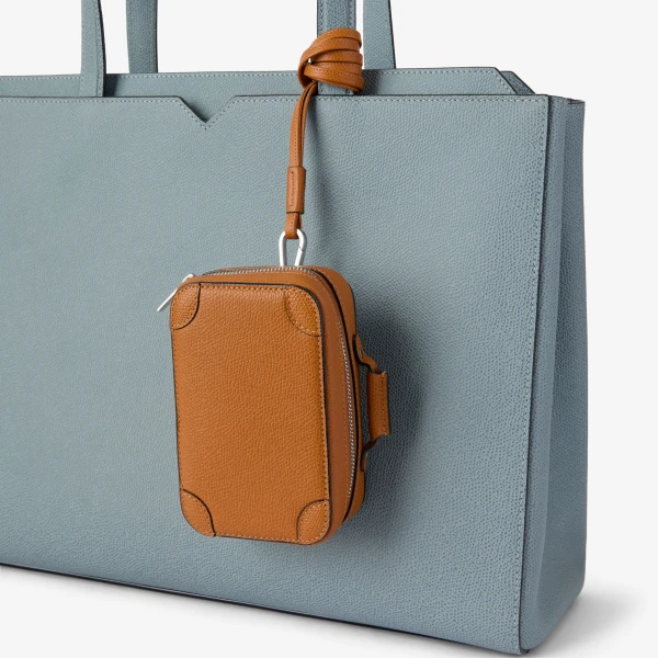 Valextra Costa Keychain in Havana Brown | Key Chain | Coveti