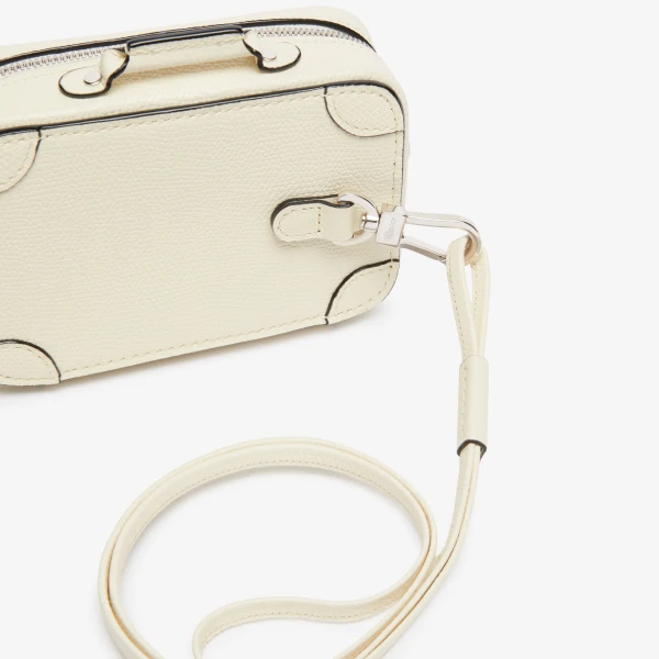 Valextra Costa Keychain in Pergamena White | Key Chain | Coveti