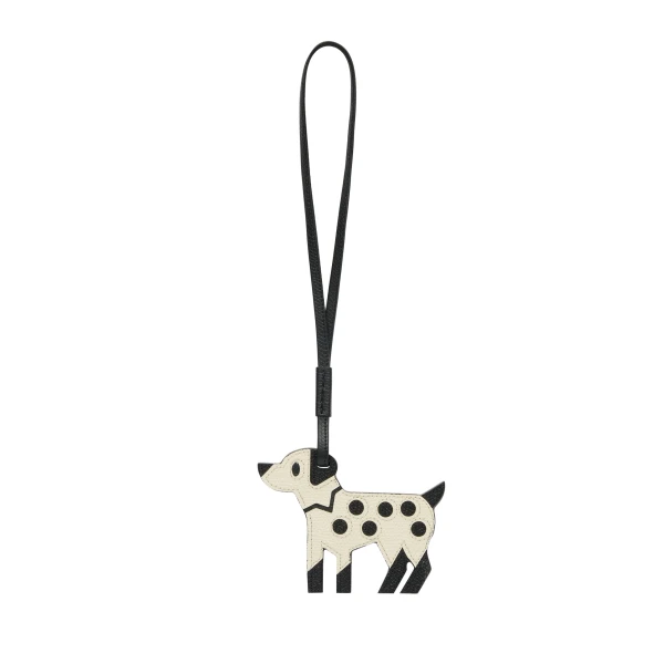 Dog Charm in Pergamena White and Black