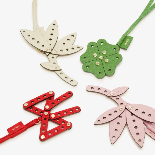Valextra Engineering Beauty Bow Charm in Crimson Red | Bag charms | Coveti