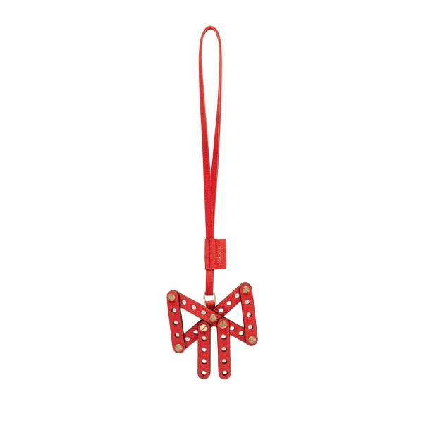 Valextra Engineering Beauty Bow Charm in Crimson Red | Bag charms | Coveti