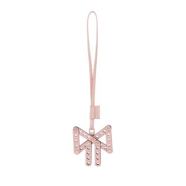 Valextra Engineering Beauty Bow Charm in Peony Pink | Bag charms | Coveti