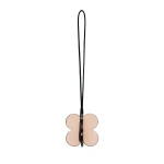 Valextra Four-Leaf Clover Charm in Orange Sunset, Bonne Mine Pink and Black | Bag charms | Coveti