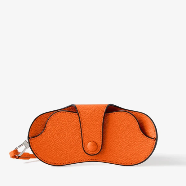 Valextra Glasses Case with Lanyard in Lobster Red | Cases | Coveti