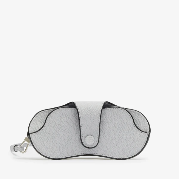 Valextra Glasses Case with Lanyard in Stone Grey | Cases | Coveti