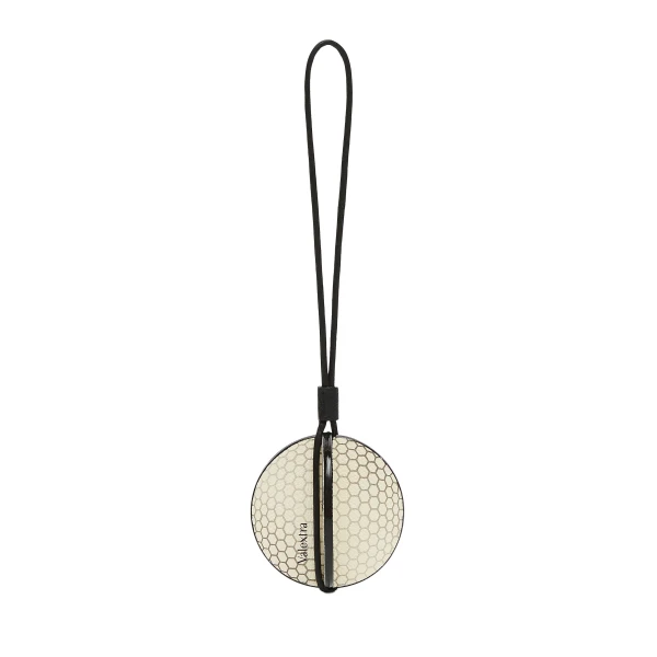 Valextra Golf Ball Charm in Pergamena White and Black | Bag charms | Coveti