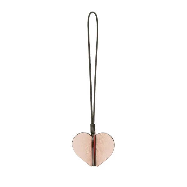 Heart Charm in Bonne Mine Pink, Crimson Red and Black