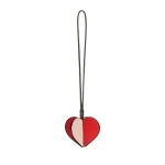 Valextra Heart Charm in Peony Pink, Love Red and Black | Bag charms | Coveti