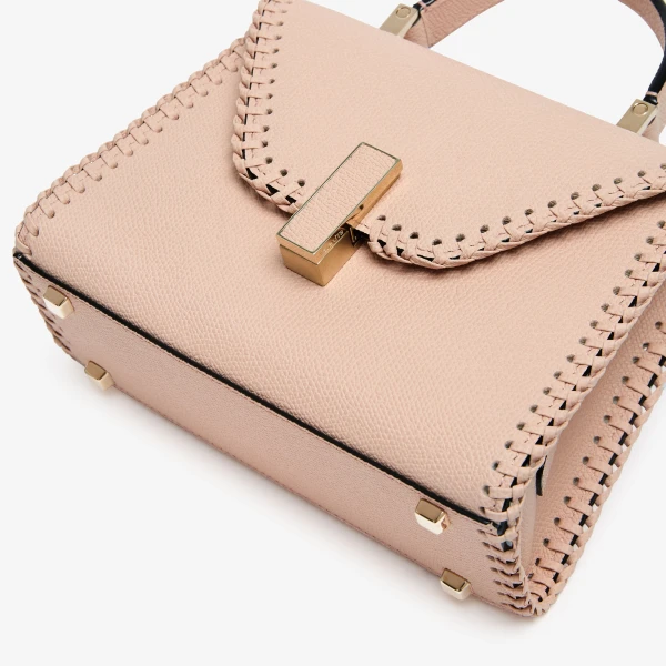 Valextra Iside Braided Crossbody Micro Bag in Bonne Mine Pink | Shoulder & Crossbody Bags | Coveti