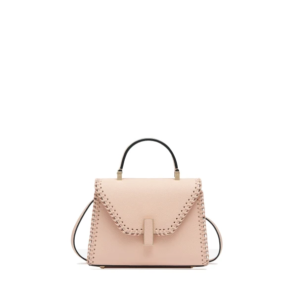 Valextra Iside Braided Crossbody Micro Bag in Bonne Mine Pink | Shoulder & Crossbody Bags | Coveti