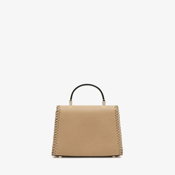 Valextra Iside Braided Crossbody Micro Bag in Cashmere Beige | Shoulder & Crossbody Bags | Coveti