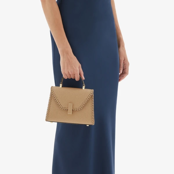 Valextra Iside Braided Crossbody Micro Bag in Cashmere Beige | Shoulder & Crossbody Bags | Coveti