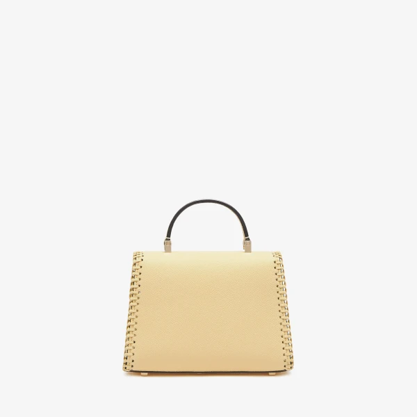 Valextra Iside Braided Crossbody Micro Bag in Cream Yellow | Shoulder & Crossbody Bags | Coveti