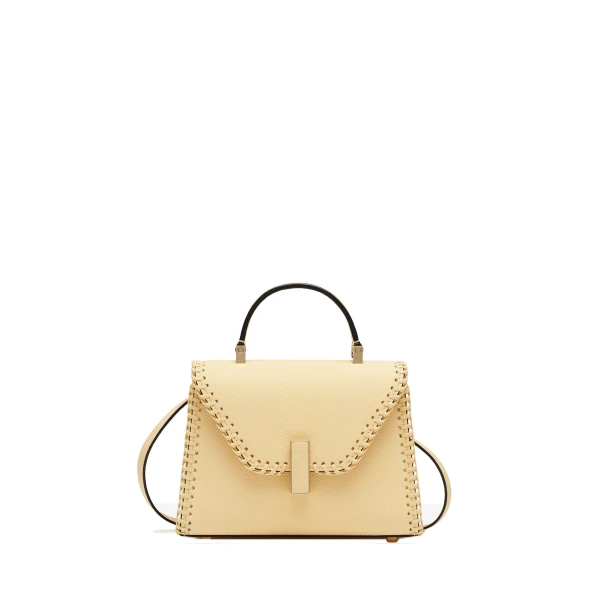 Iside Braided Crossbody Micro Bag in Cream Yellow