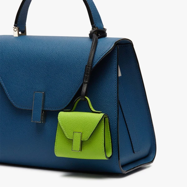 Valextra Iside Charm in Apple Green and Black | Bag charms | Coveti