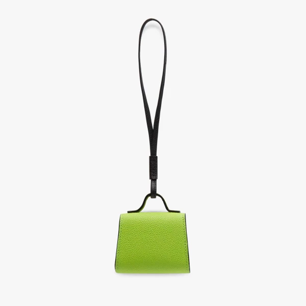 Valextra Iside Charm in Apple Green and Black | Bag charms | Coveti