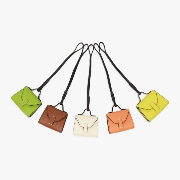 Valextra Iside Charm in Apple Green and Black | Bag charms | Coveti