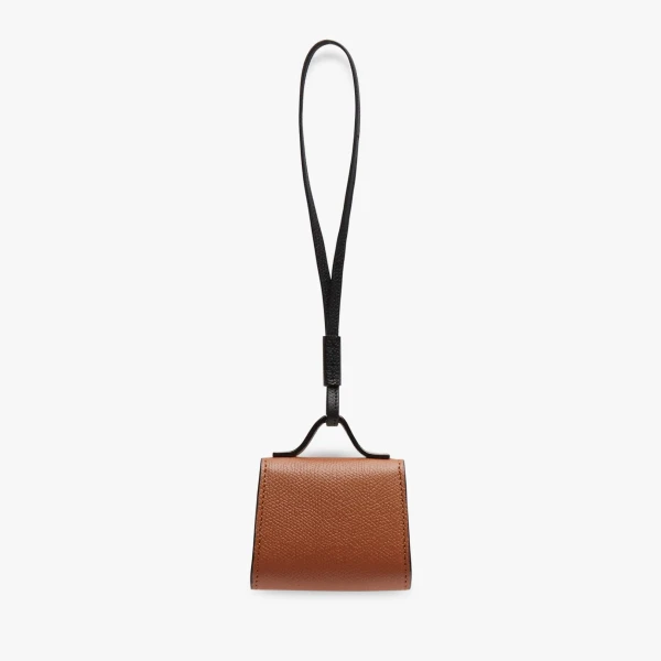 Valextra Iside Charm in Gold Brown and Black | Bag charms | Coveti