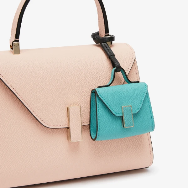 Valextra Iside Charm in Ocean Blue and Black | Bag charms | Coveti