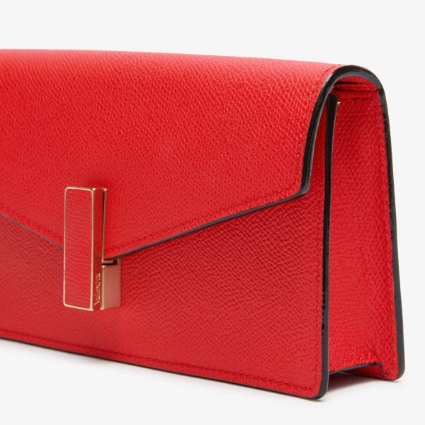 Valextra Iside Clutch with Chain Bag in Crimson Red | Clutch Bags | Coveti