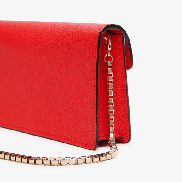 Valextra Iside Clutch with Chain Bag in Crimson Red | Clutch Bags | Coveti