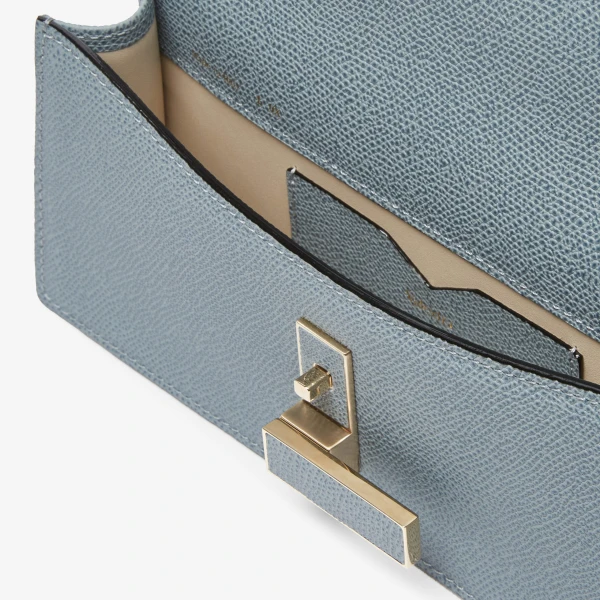 Valextra Iside Clutch with Chain Bag in Niagara Blue | Clutch Bags | Coveti