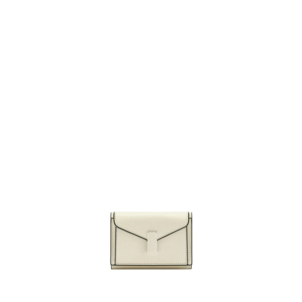 Valextra Iside Compact Wallet with Coin Holder in Pergamena White | Wallets & Purses | Coveti