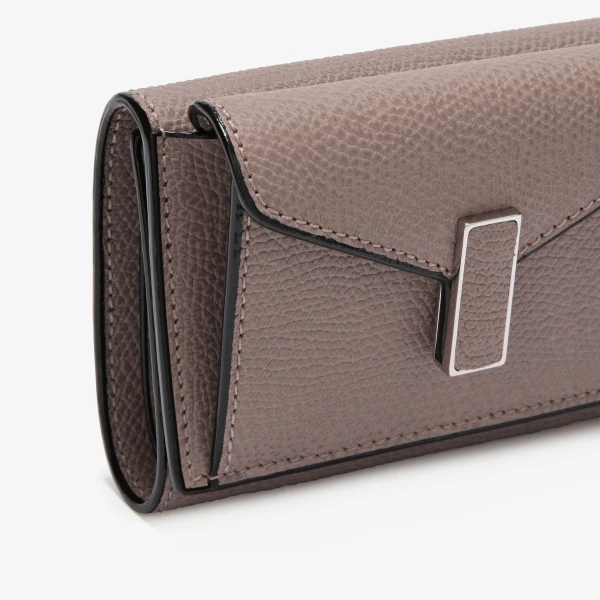 Valextra Iside Compact Wallet with Coin Holder in Sahara Brown | Wallets & Purses | Coveti
