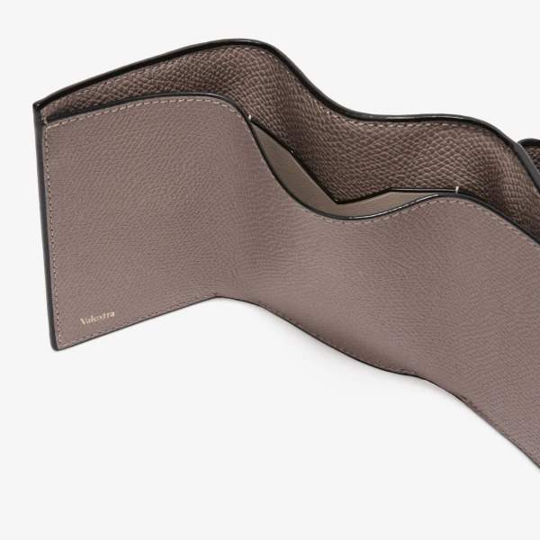 Valextra Iside Compact Wallet with Coin Holder in Sahara Brown | Wallets & Purses | Coveti