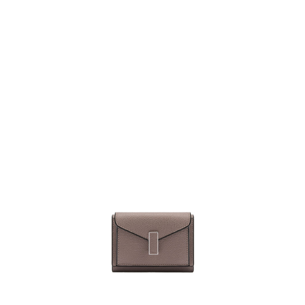 Valextra Iside Compact Wallet with Coin Holder in Sahara Brown | Wallets & Purses | Coveti