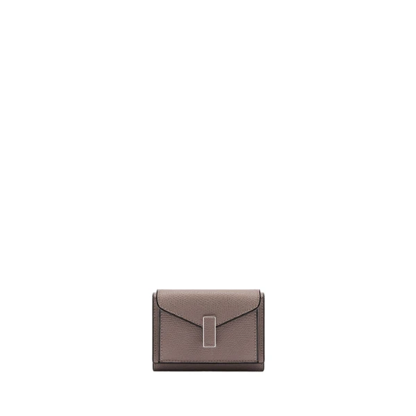 Valextra Iside Compact Wallet with Coin Holder in Sahara Brown | Wallets & Purses | Coveti