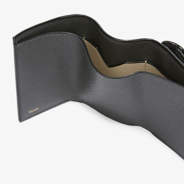 Valextra Iside Compact Wallet with Coin Holder in Smokey Grey | Wallets & Purses | Coveti