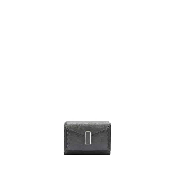 Iside Compact Wallet with Coin Holder in Smokey Grey