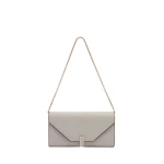 Valextra Iside Continental Purse with Chain in Ash Grey | Wallets & Purses | Coveti