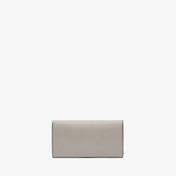 Valextra Iside Continental Purse with Chain in Ash Grey | Wallets & Purses | Coveti