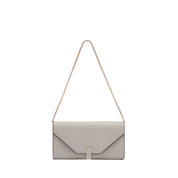Iside Continental Purse with Chain in Ash Grey
