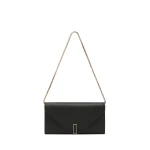 Valextra Iside Continental Purse with Chain in Black | Wallets & Purses | Coveti