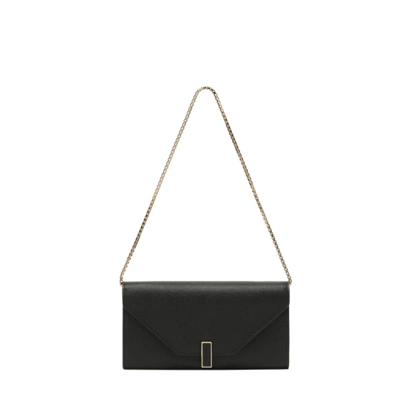 Iside Continental Purse with Chain in Black