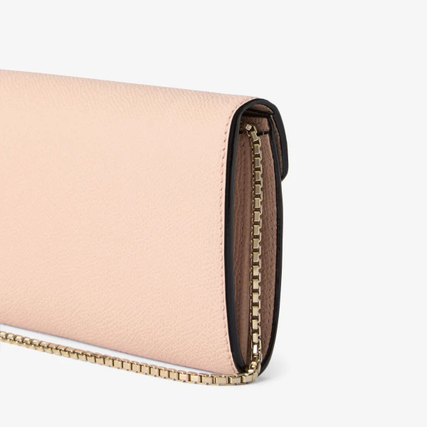 Valextra Iside Continental Purse with Chain in Bonne Mine Pink | Wallets & Purses | Coveti