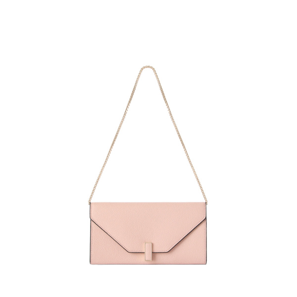 Valextra Iside Continental Purse with Chain in Bonne Mine Pink | Wallets & Purses | Coveti