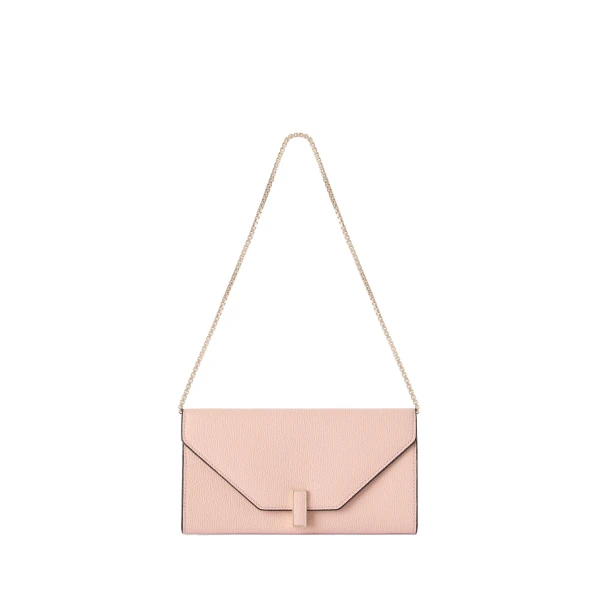 Iside Continental Purse with Chain in Bonne Mine Pink