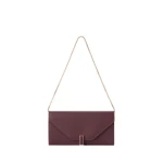 Valextra Iside Continental Purse with Chain in Claret Red | Wallets & Purses | Coveti
